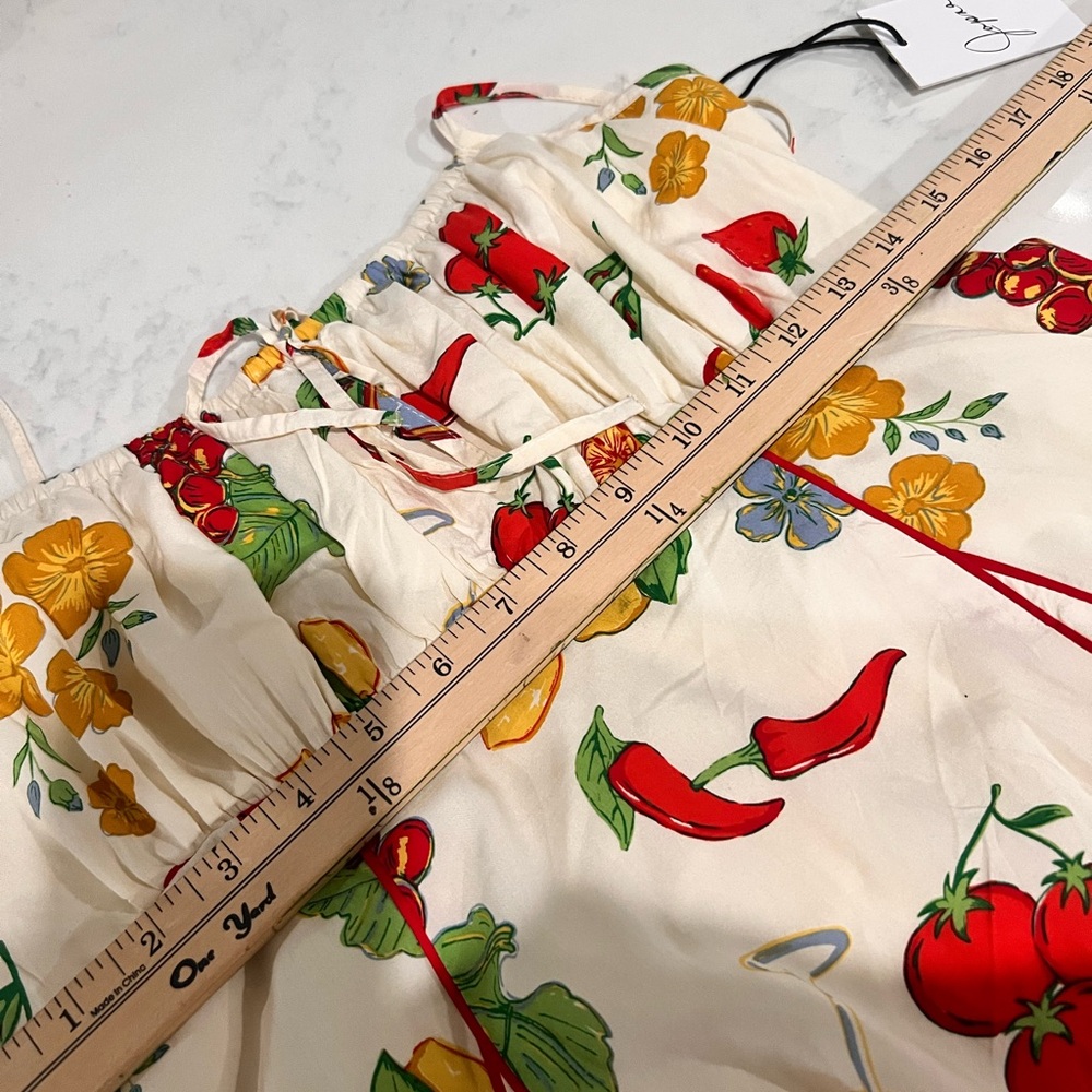 Japna Cream Sundress with Fruit & Floral Print - Picture 9 of 11